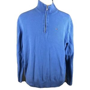 Tommy Hilfiger 1/2 Zip Pullover Sweater Shirt Men's XL Vintage 90s Flag Logo